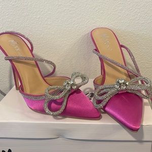 Fuchsia Satin Heels